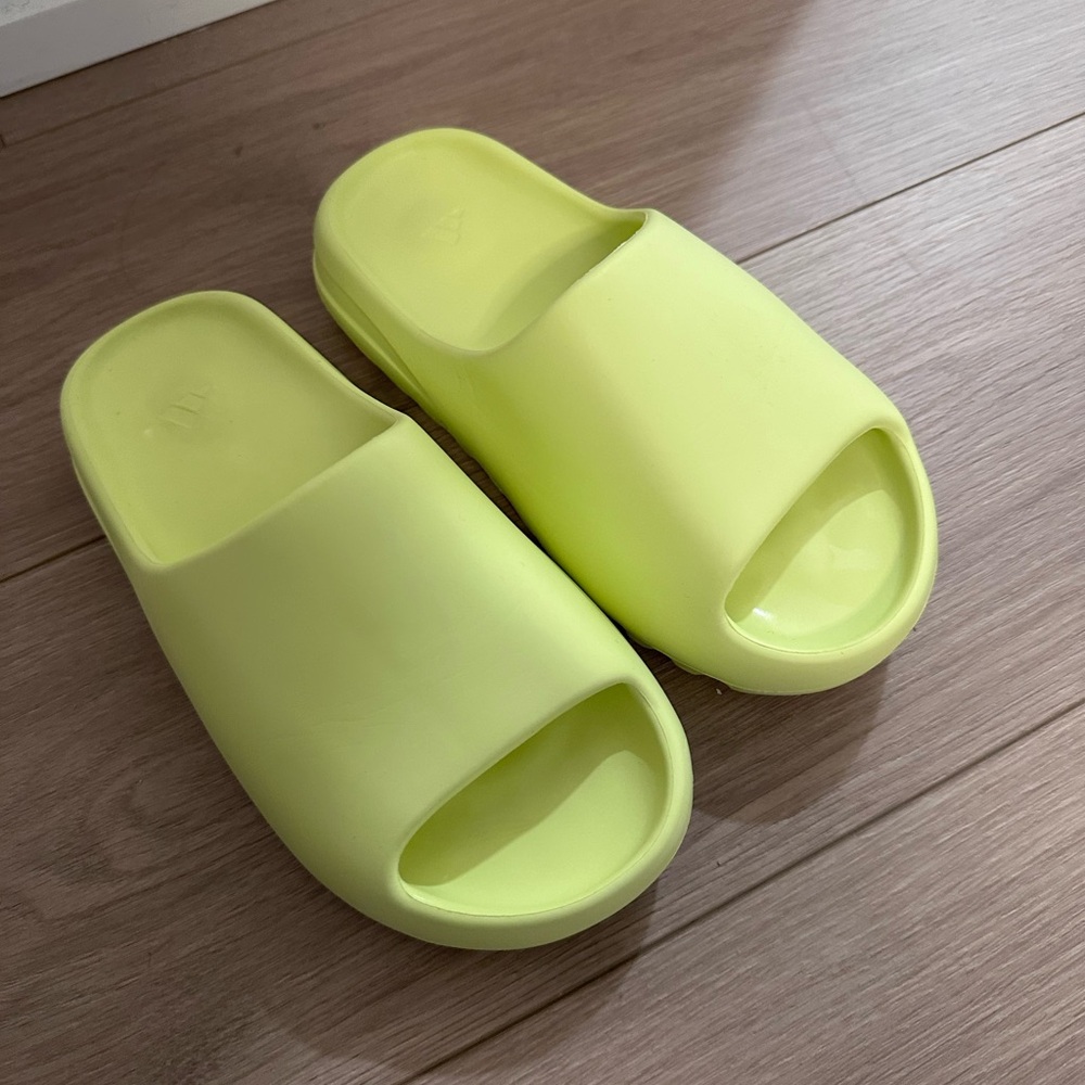 Adidas Yeezy Slides in glow green